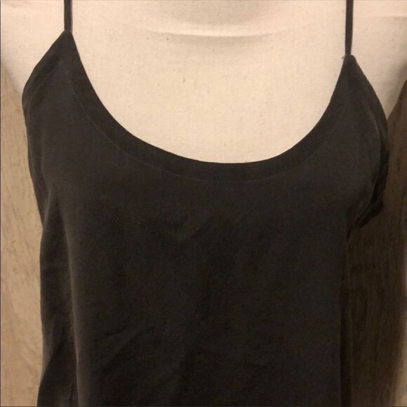Chaser Dark Gray Silk Camisole Open Back Tank Top - Picture 2 of 6